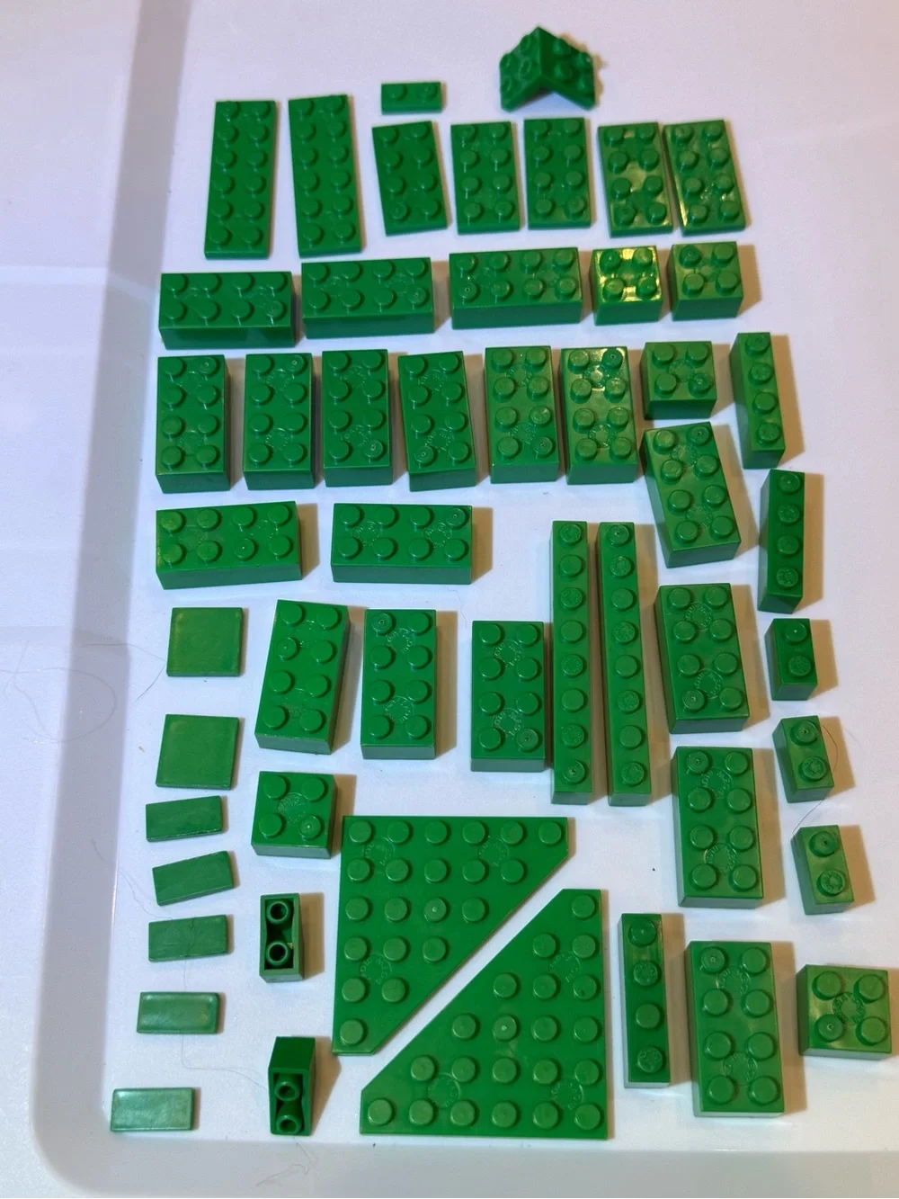 LEGO 51 green blocks planks pieces parts elements lot